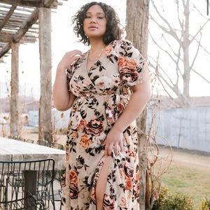 Baltic Born Uma Velvet Maxi Dress in Floral Shimmer